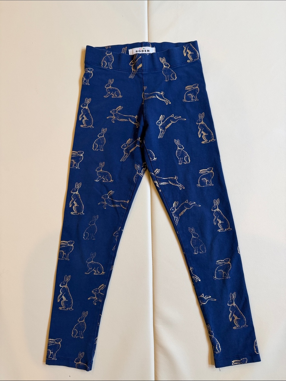 Mini Boden Girls Navy Bunny Print Kids Leggings